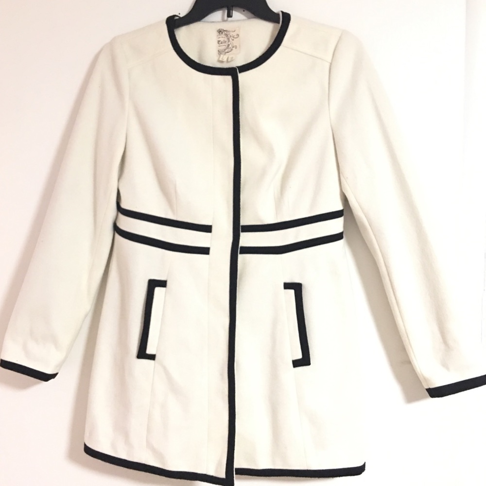 White Coat with Black Trim